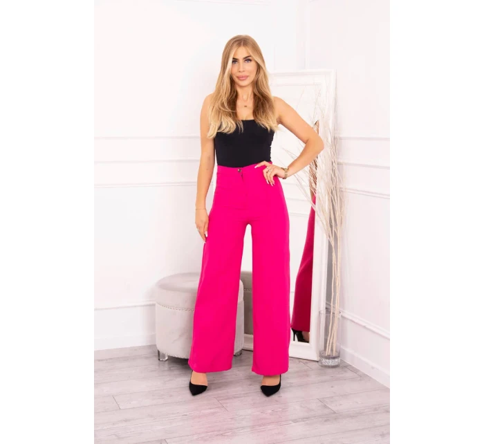 Široké kalhoty fuchsiové barvy