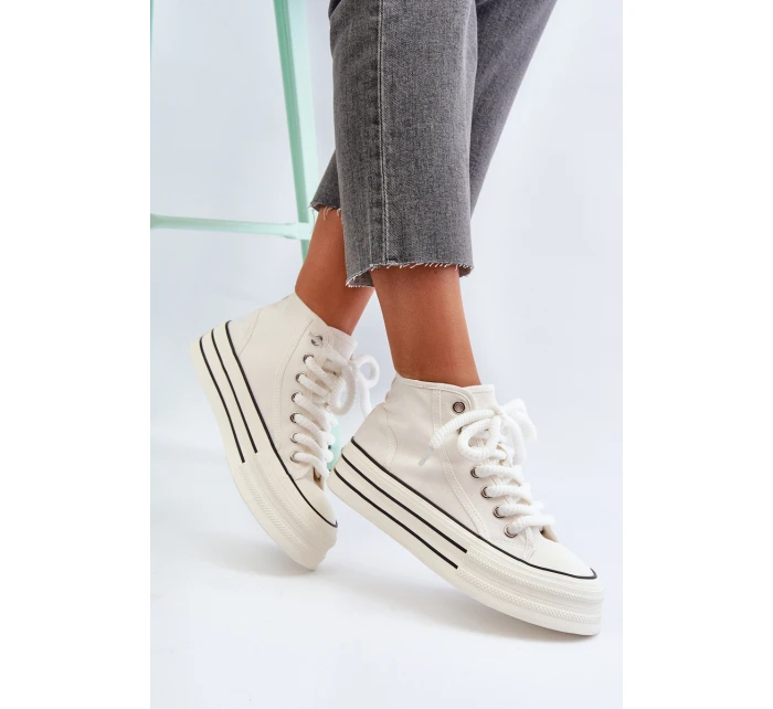 Dámské tenisky na platformě bílé model 21652300 - Boto