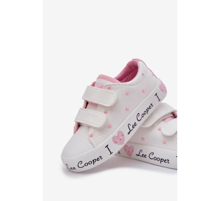 Trampki Dziewczęce Na Rzepy Lee Cooper LCW-25-02-3264K Białe Trampki Dziewczęce Na Rzepy Lee Cooper LCW-25-02-3264K Białe