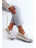 Dámske kožené mokasíny D&A TW210 white - S.Barski