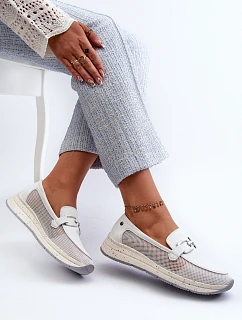 Dámske kožené mokasíny D&A TW210 white - S.Barski