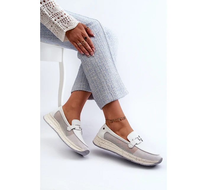 Dámske kožené mokasíny D&A TW210 white - S.Barski