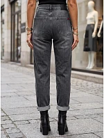 Jeansy damskie mom fit z wysokim stanem szare FashionStreet UY3114 Jeansy damskie mom fit z wysokim stanem szare FashionStreet UY3114