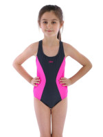Dievčenské jednodielne plavky Bibione II sivo-ružové