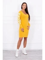 Otrhané šaty horčicovej farby Otrhané šaty horčicovej farby