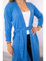 Sweter długi kardigan wiązany w talii jeansowy Sweter długi kardigan wiązany w talii jeansowy