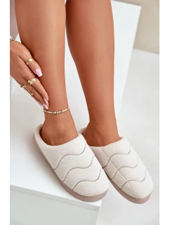 Kožené Teplé Pantofle Dámské Béžové model 21677604 - Boto