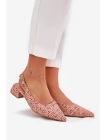 Plecione Sandały Damskie Na Delikatnym Obcasie Multikolor Jorela Plecione Sandały Damskie Na Delikatnym Obcasie Multikolor Jorela