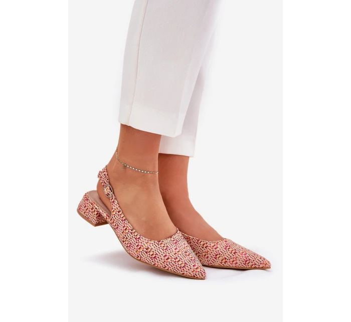 Plecione Sandały Damskie Na Delikatnym Obcasie Multikolor Jorela Plecione Sandały Damskie Na Delikatnym Obcasie Multikolor Jorela