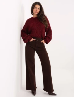 Spodnie jeans SP  ciemny brązowy model 21776455 - FPrice