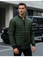 Pánska prešívaná bunda bomber zelená TX2211A