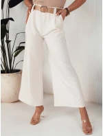 Dámské kalhoty s širokými nohavicemi ecru Dstreet model 21972991 - FashionStreet