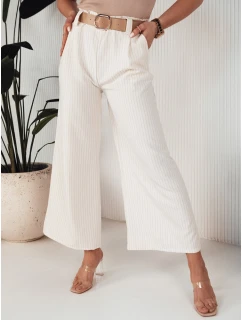 Dámské kalhoty s širokými nohavicemi ecru Dstreet model 21972991 - FashionStreet