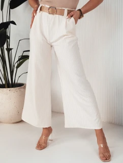 Dámské kalhoty s širokými nohavicemi ecru Dstreet model 21972991 - FashionStreet