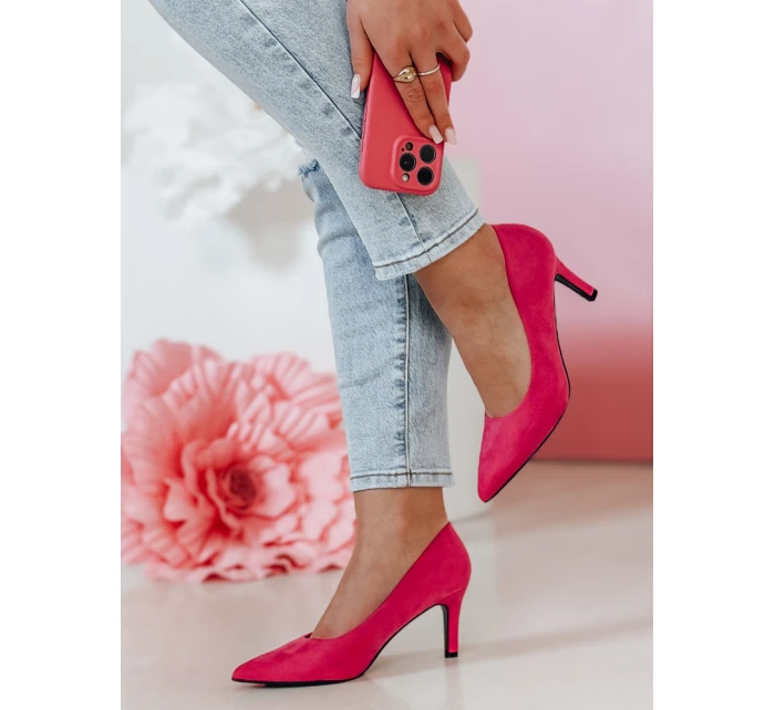 Dámské lodičky na vysokém podpatku fuchsia Dstreet model 21984522 - FashionStreet