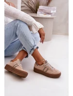 Zazoo N1068S4 Damskie Zamszowe Sneakersy Na Platformie Panterka Różowe