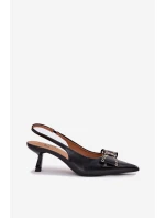 Lodičky Na Podpatku S Mašlí Černé model 21698725 - Boto