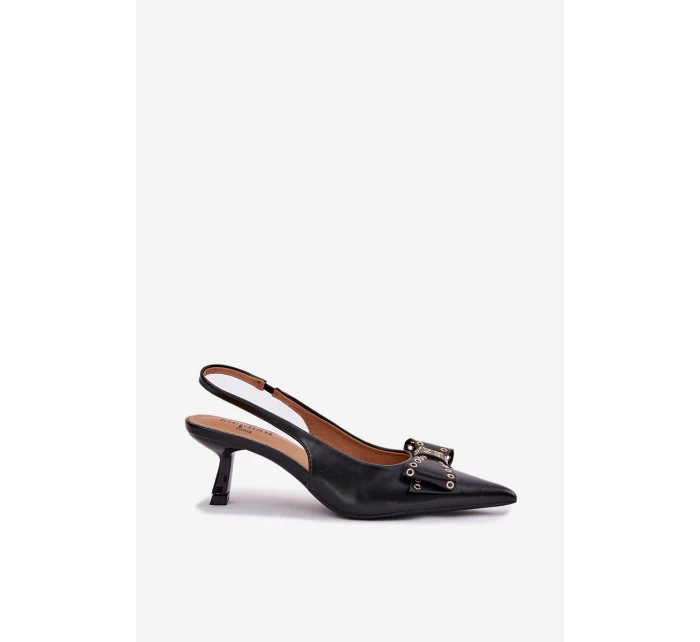 Lodičky Na Podpatku S Mašlí Černé model 21698725 - Boto