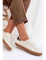Dámské tenisky z eko kůže Big Star model 22064196 světle béžové - Big Star Shoes Dámské tenisky z eko kůže Big Star model 22064196 světle béžové - Big Star Shoes