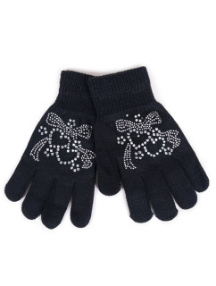 Dívčí pětiprsté rukavice s  Black model 17956965 - Yoclub