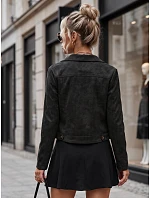 Dámská semišová bunda na druky, černá, FashionStreet TY5880
