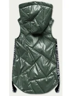 Zelená dámska vesta s ozdobnými páskami (B8011-10)