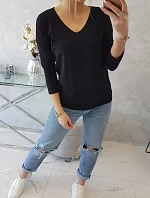 Blúzka s výstrihom do V čierna