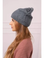 Dámská čepice tmavě šedá model 18752451 - K-Fashion Dámská čepice tmavě šedá model 18752451 - K-Fashion