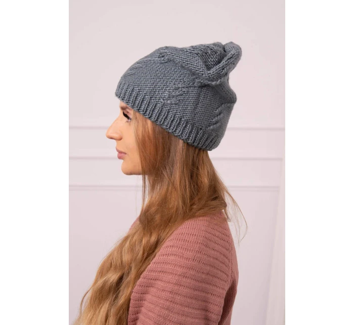 Dámská čepice tmavě šedá model 18752451 - K-Fashion Dámská čepice tmavě šedá model 18752451 - K-Fashion