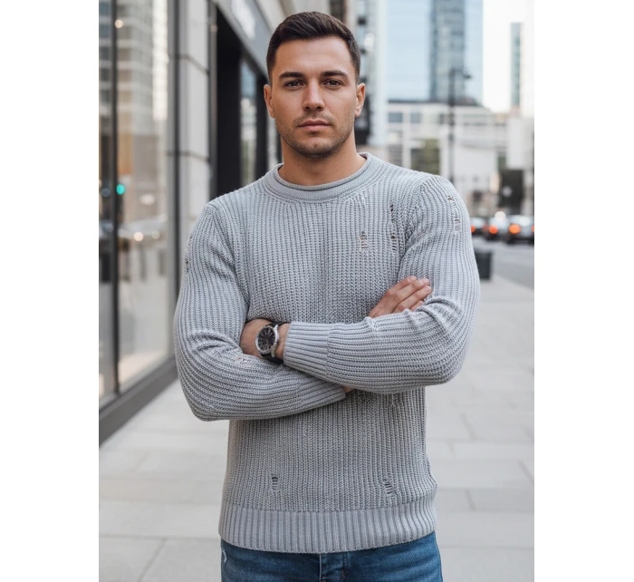 Pánský světle šedý svetr Dstreet model 21966892 - FashionStreet