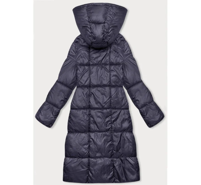 Tmavomodrá dlhá dámska zimná bunda (YP-22073-2)