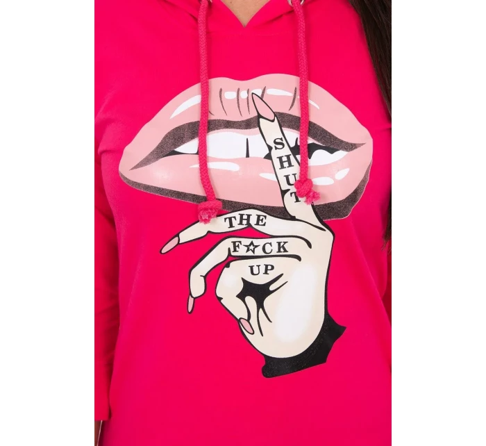 Šaty s delšími zády a barevným potiskem fuchsiové barvy Šaty s delšími zády a barevným potiskem fuchsiové barvy