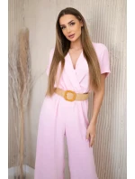 Kombinéza s ozdobným opaskom candy pink Kombinéza s ozdobným opaskom candy pink