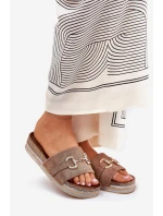 Dámské Sandály Na Platformě Se Zlatou Dekorací A Khaki model 21689908 - Boto Dámské Sandály Na Platformě Se Zlatou Dekorací A Khaki model 21689908 - Boto