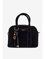 Eko semišová kabelka s přívěskem Černá model 22111552 - Flora&Co