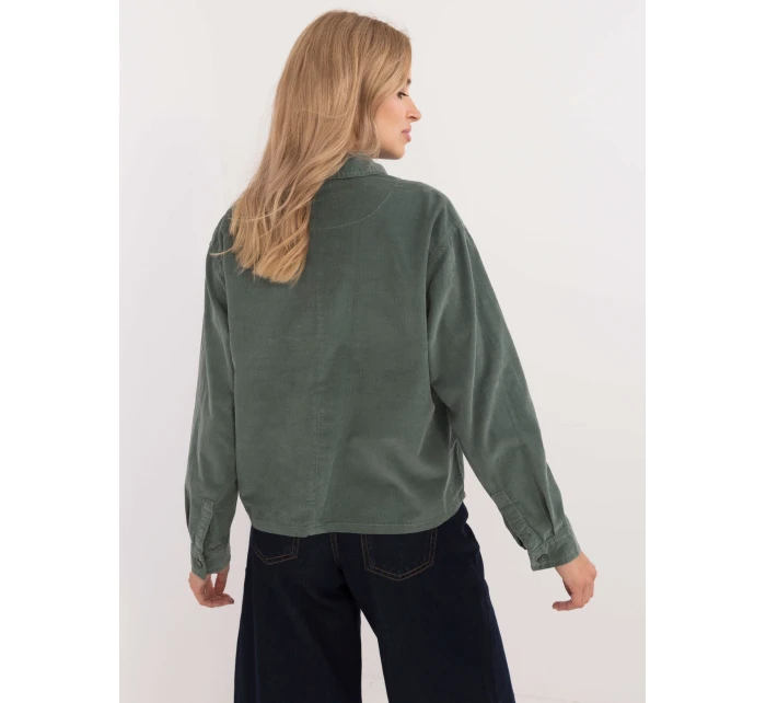 Košeľa D70046M11184A1 tmavozelená