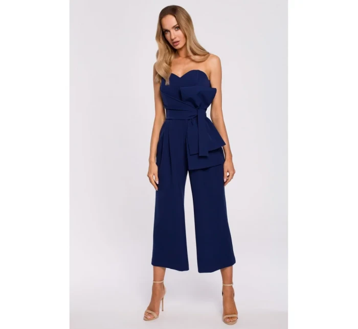 M571 Kombinéza bez ramienok - tmavo modrá