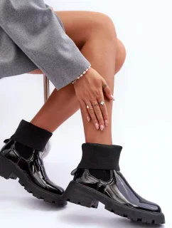 Dámské lesklé boty s černé model 20017259 - Kesi