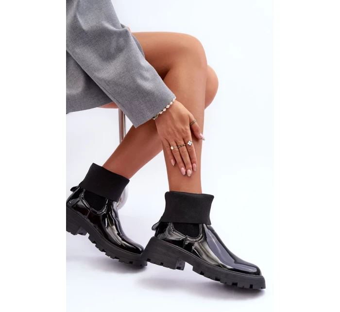 Dámské lesklé boty s černé model 20017259 - Kesi Dámské lesklé boty s černé model 20017259 - Kesi