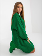 Dámske pletené šaty LC SW 0341.38P Tmavo zelená - Rue Paris
