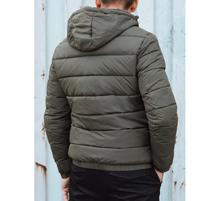 Pánska prešívaná zimná bunda s kapucňou zelená FashionStreet TX4846