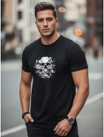 Tshirt męski z nadrukiem czarny model 22170667 - FashionStreet Tshirt męski z nadrukiem czarny model 22170667 - FashionStreet