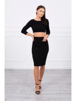 Súprava blúzky so sukňou čierna Súprava blúzky so sukňou čierna