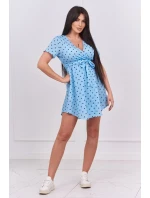 Modré bodkované šaty