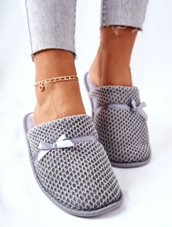 Dámské Pantofle S Mašlí šedé model 21567526 - EVENTO