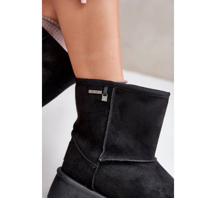 Wysokie Śniegowce Damskie Na Platformie Big Star OO274898 Czarne Wysokie Śniegowce Damskie Na Platformie Big Star OO274898 Czarne