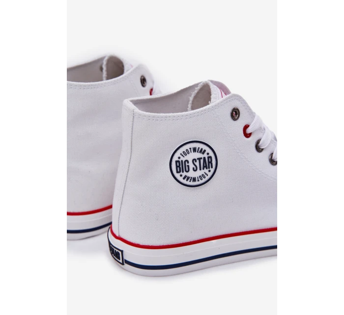 Materiałowe Trampki Męskie Big Star NN174305 HI-POLY SYSTEM Białe