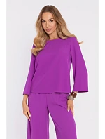 Elegantní halenka s rukávy levandulová model 22040529 - Moe Elegantní halenka s rukávy levandulová model 22040529 - Moe