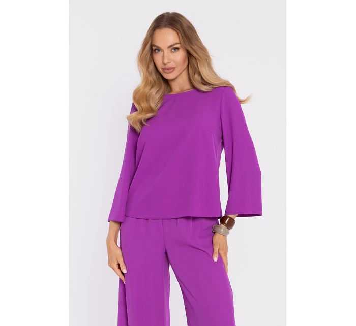 Elegantní halenka s rukávy levandulová model 22040529 - Moe Elegantní halenka s rukávy levandulová model 22040529 - Moe