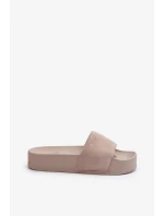 Dámske semišové šľapky Big Star Beige